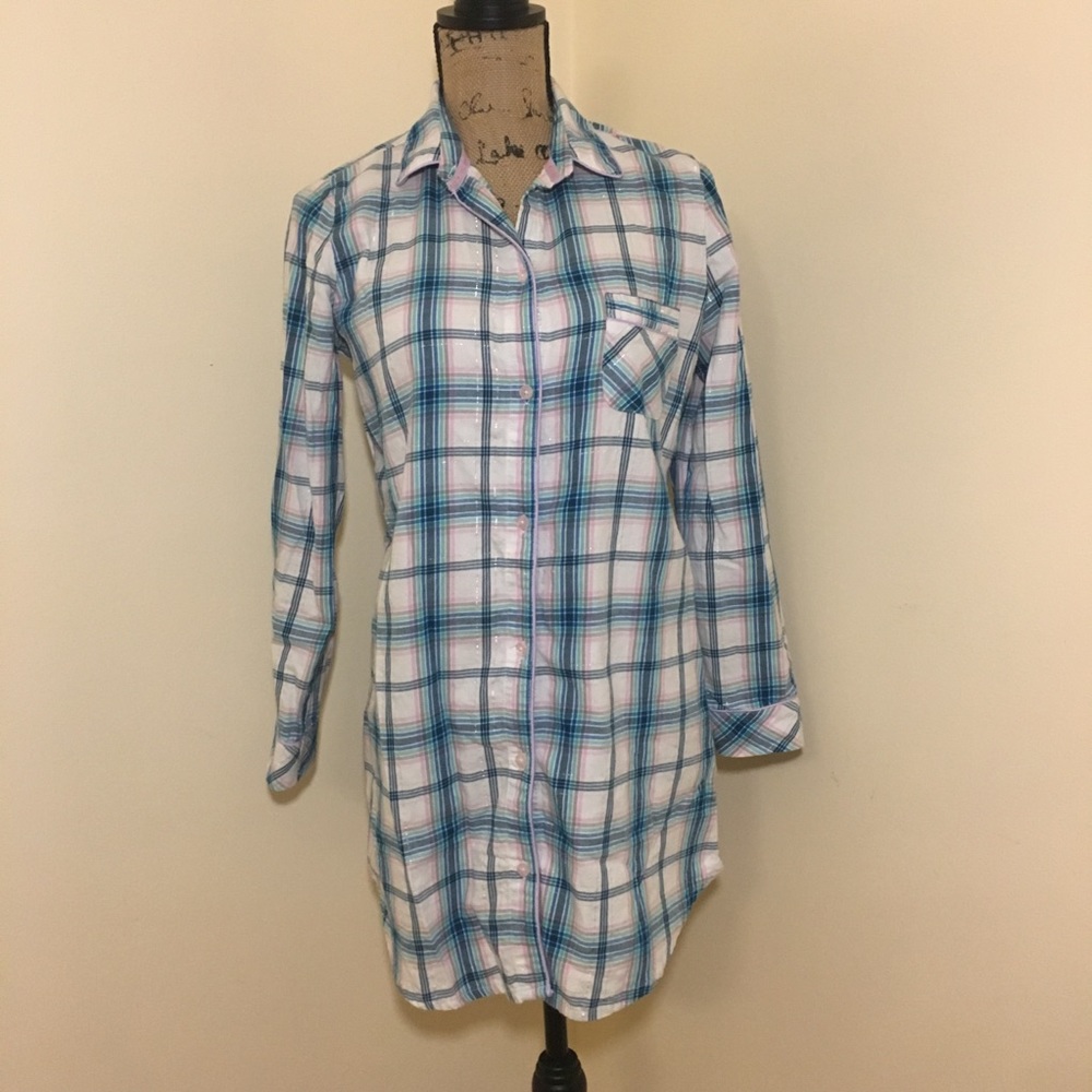 Victoria’s Secret Flannel Burton Up Sleep Shirt